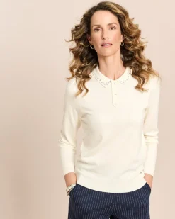 Pullover mit verziertem Kragen
