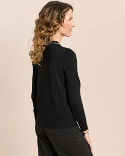 Pullover mit verziertem Kragen