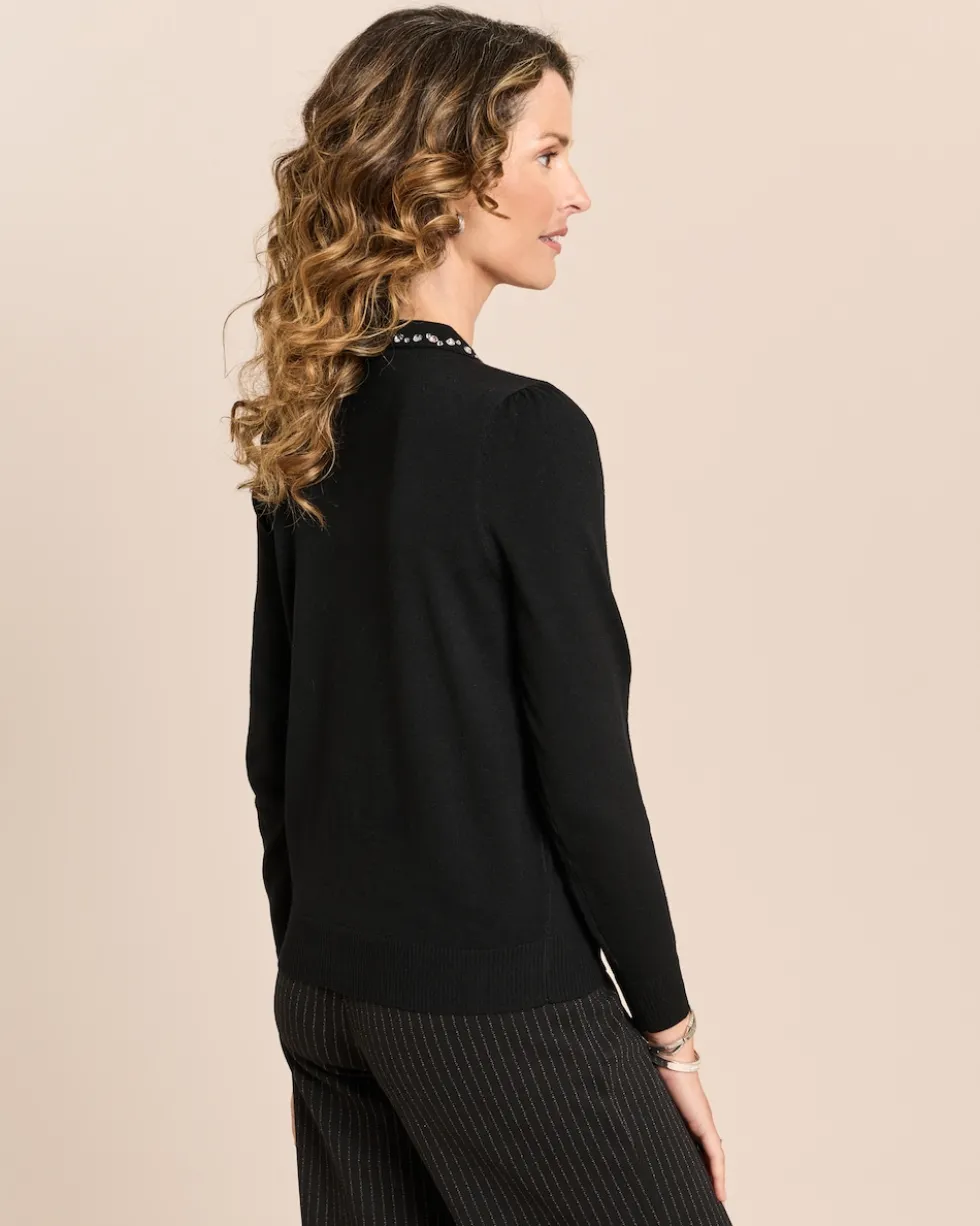 Pullover mit verziertem Kragen