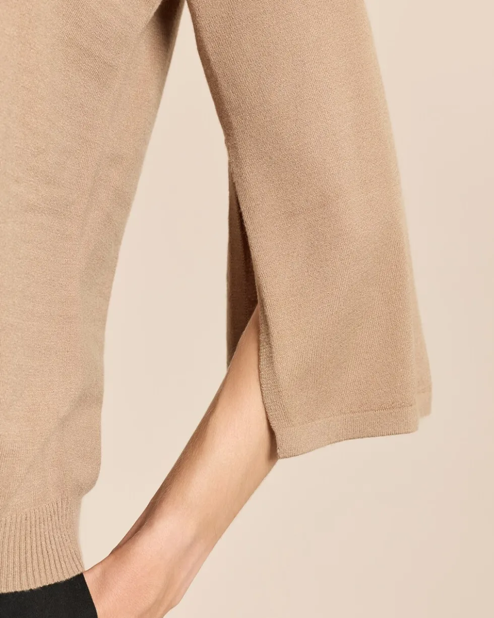 Pullover mit weitem Arm und Schlitz