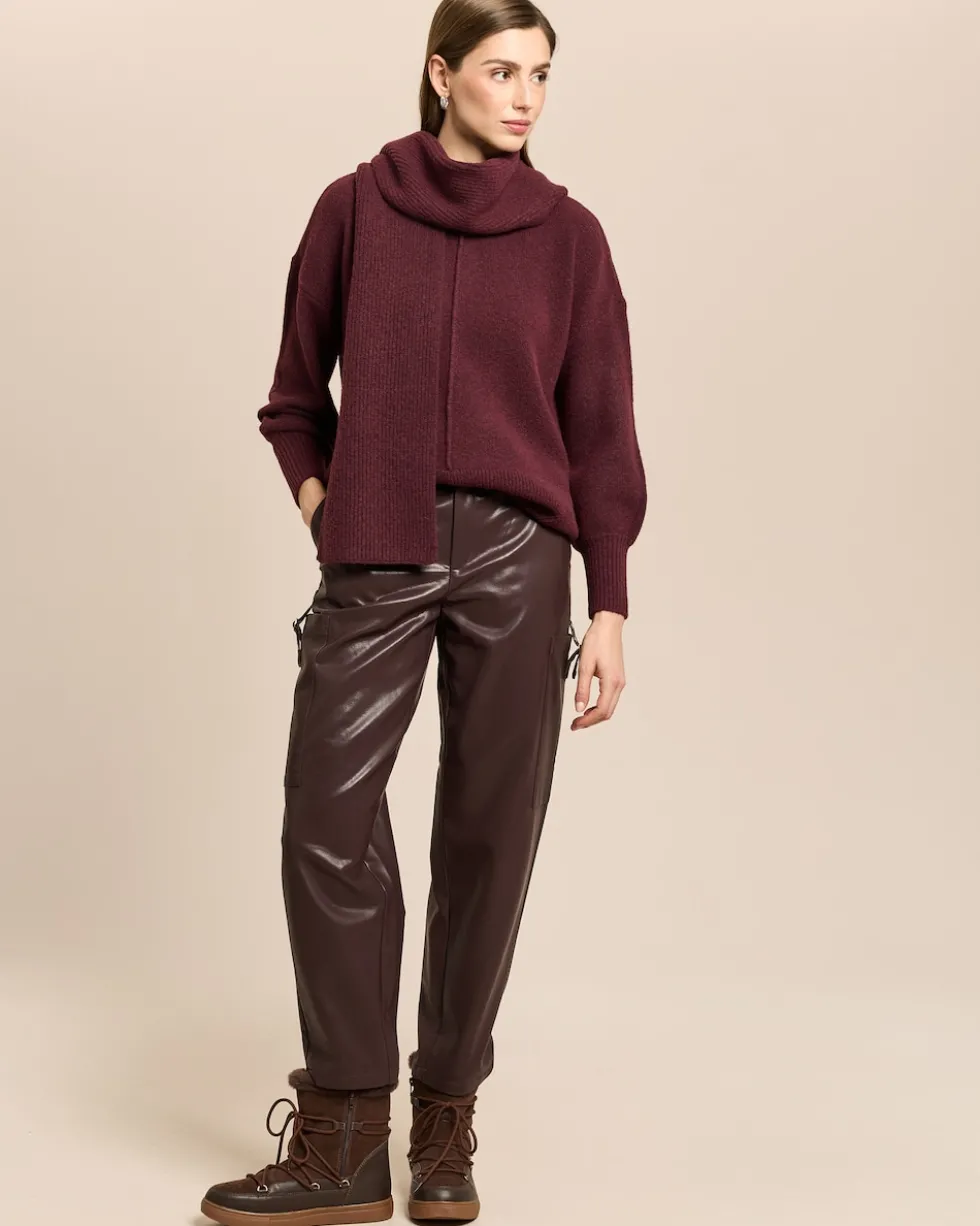 Relaxed-fit Hose aus veganem Leder