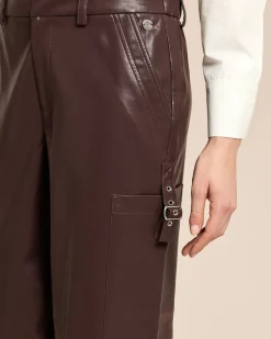 Relaxed-fit Hose aus veganem Leder