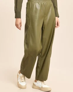 Relaxed Fit Hose aus veganem Leder