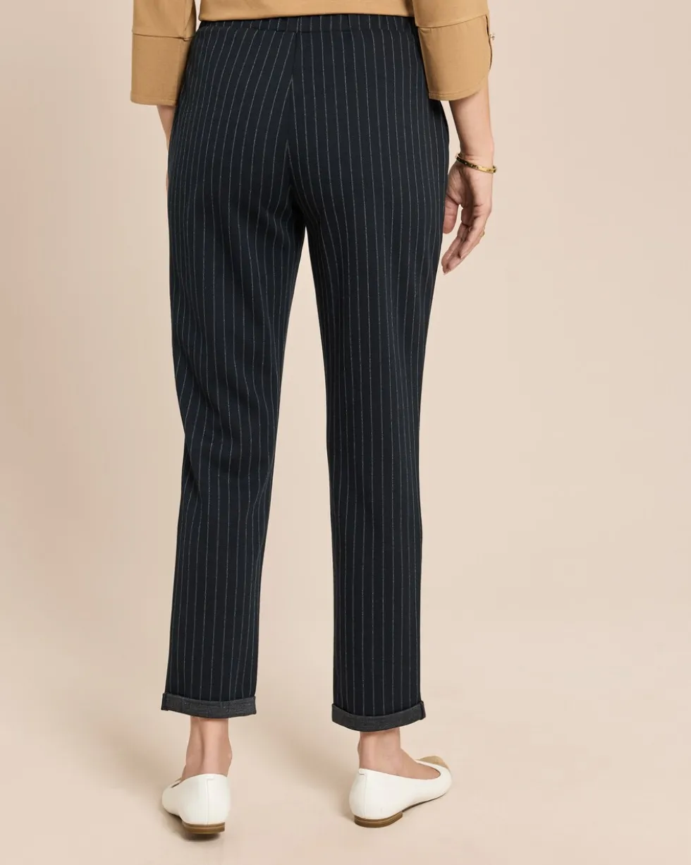 Relaxed Fit Nadelstreifen Schlupfhose