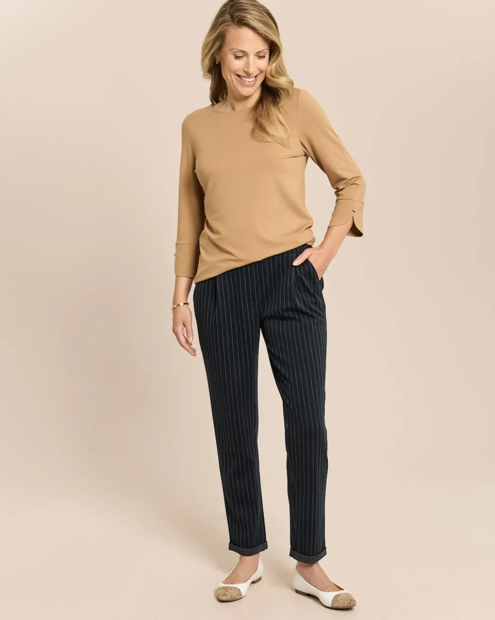 Relaxed Fit Nadelstreifen Schlupfhose