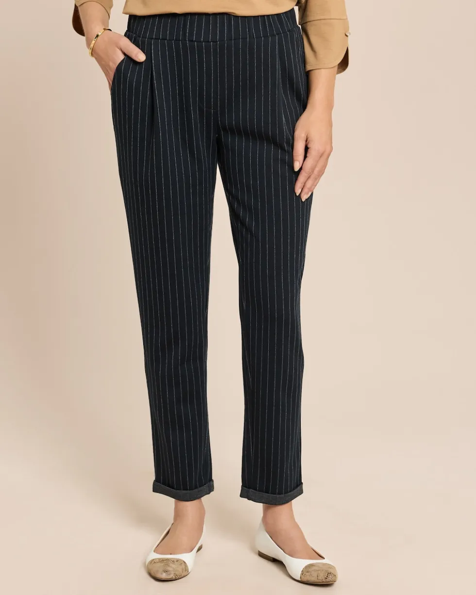 Relaxed Fit Nadelstreifen Schlupfhose