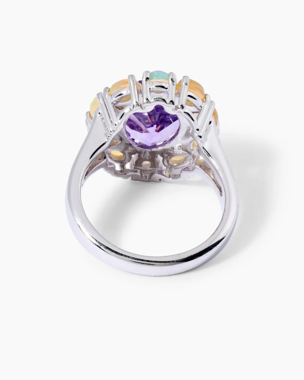 Ring mit Amethyst & Opal