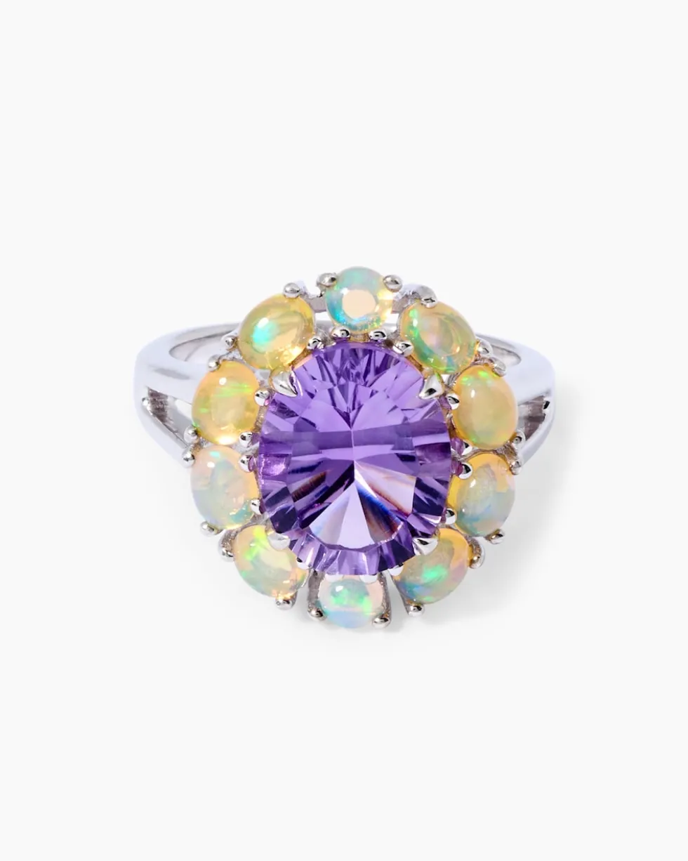 Ring mit Amethyst & Opal