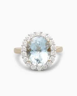 Ring mit Aquamarin & Brillanten