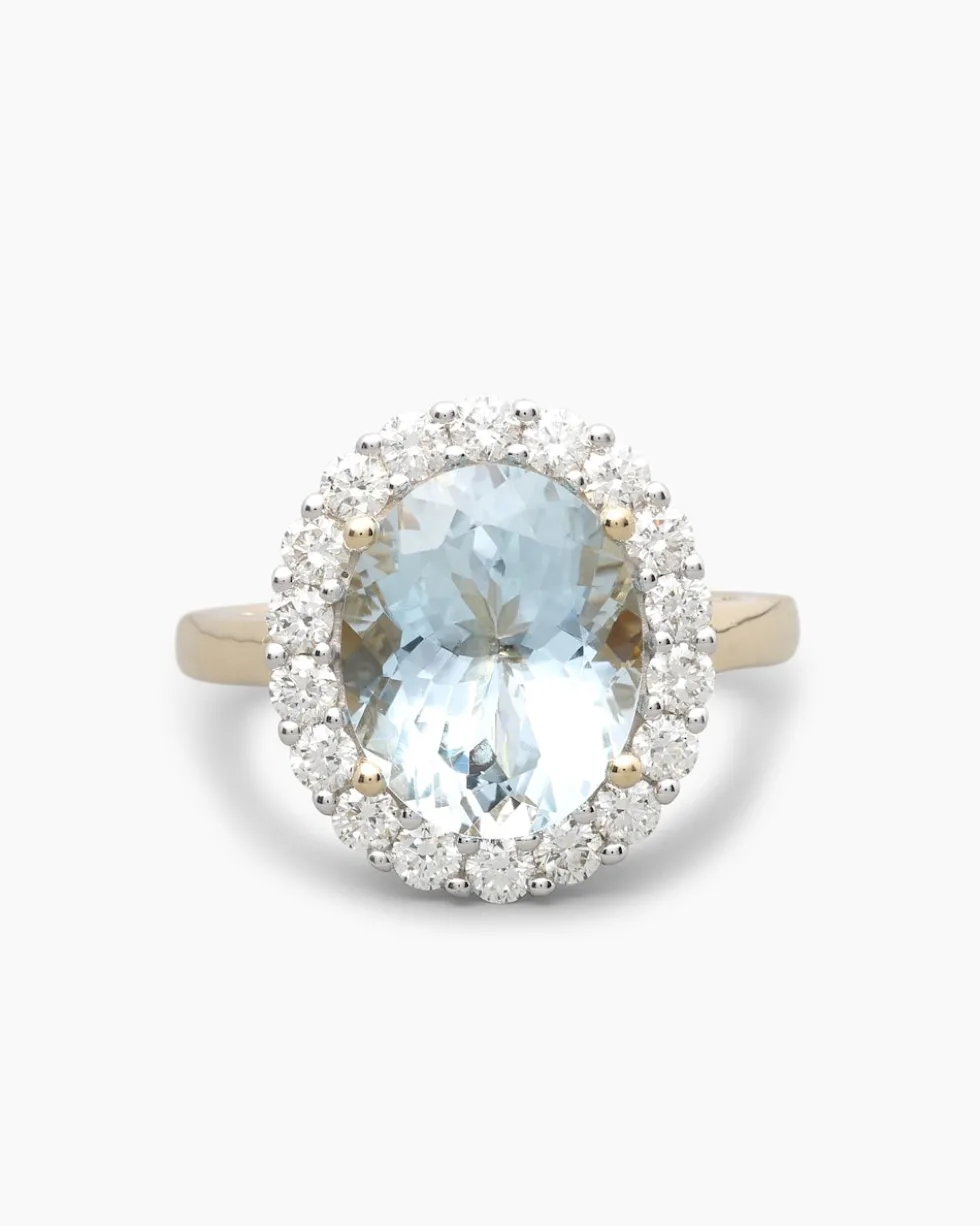 Ring mit Aquamarin & Brillanten