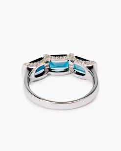 Ring mit Blautopas & Zirkon