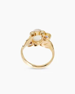 Ring mit Ceylon Mondstein, Tansanit, Turmalin & Tsavorit
