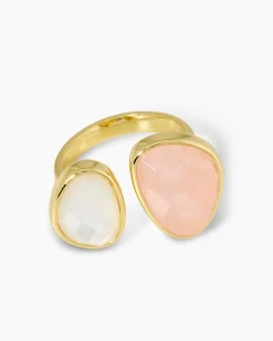 Ring mit Edelsteinen & Perlmutt