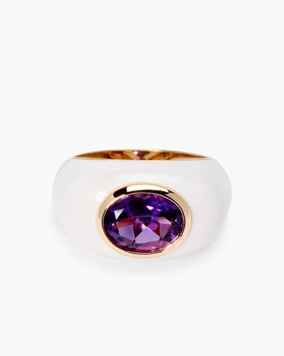 Ring mit Emaille-Lack und Amethyst