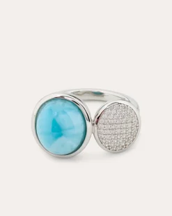 Ring mit Larimar & Zirkon