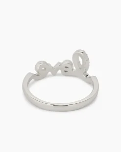 Ring mit Love-Schriftzug und Zirkonia