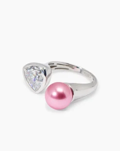 Ring mit Muschelkernperle 10 mm & Zirkonia
