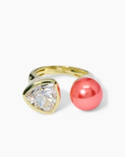 Ring mit Muschelkernperle 10 mm & Zirkonia