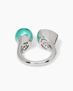 Ring mit Muschelkernperle 10 mm & Zirkonia