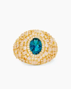 Ring mit Nano-Paraiba und Zirkonia