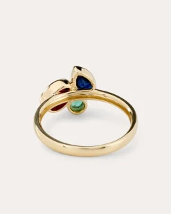 Ring mit Rubin, Saphir & Smaragd