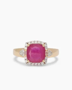 Ring mit Sambia Rubin und Zirkon