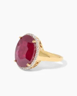 Ring mit Sambia-Rubin & Zirkon