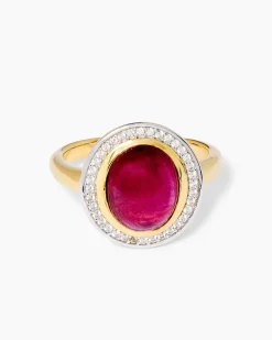 Ring mit Sambia Rubin & Zirkonia