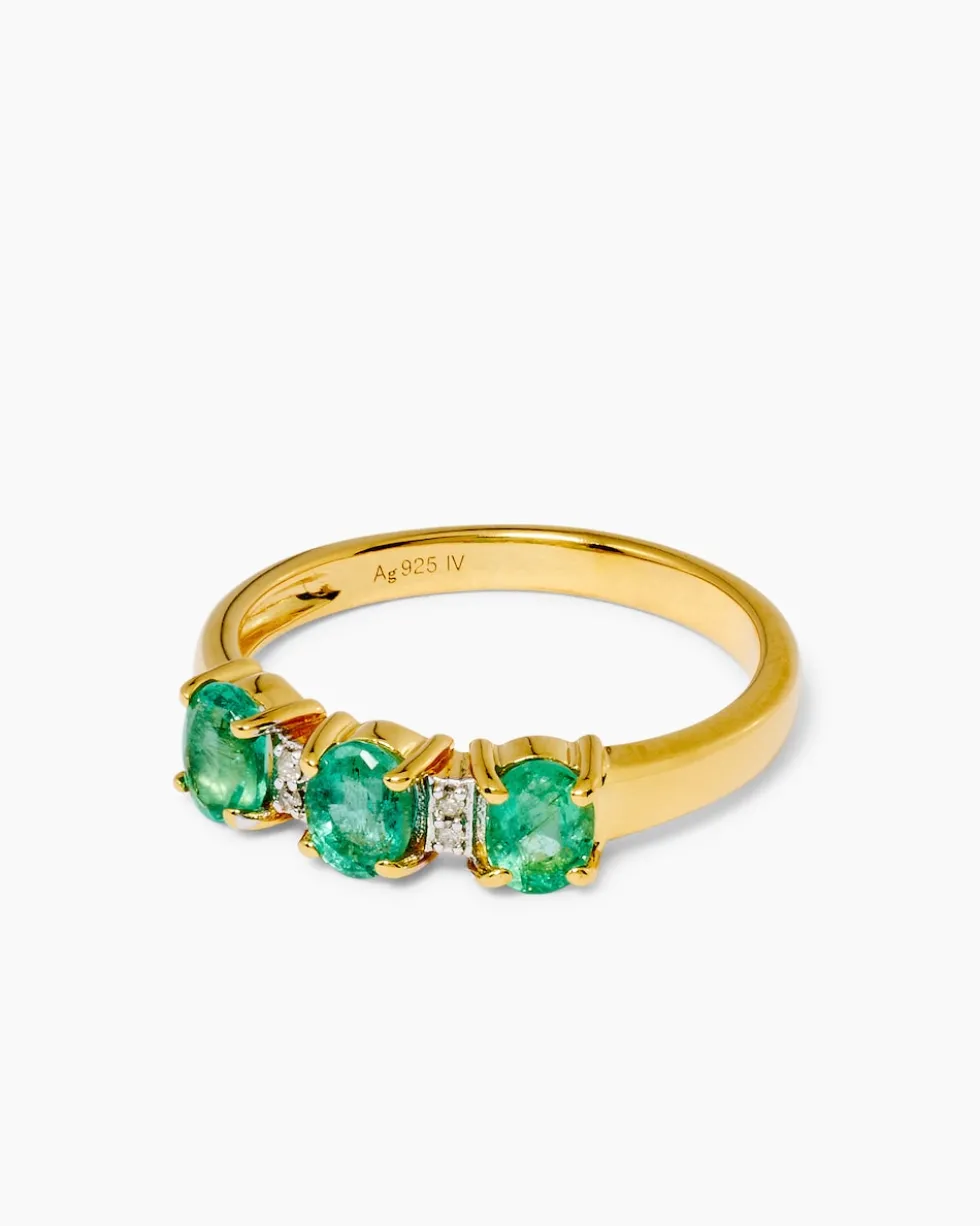 Ring mit Sambia Smaragd & Diamanten