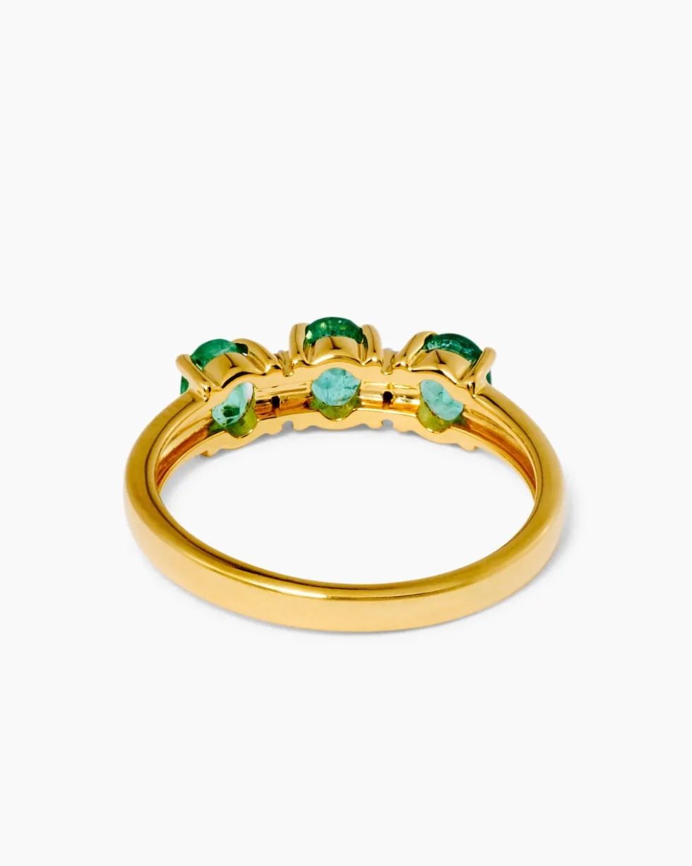 Ring mit Sambia Smaragd & Diamanten