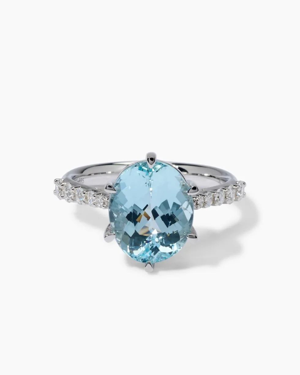 Ring mit Santa Maria Aquamarin & Diamanten