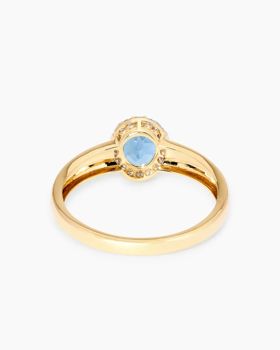 Ring mit Santa Maria di Afrika Aquamarin & Diamanten