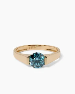 Ring mit Sky Blue Brillant 1,00 ct