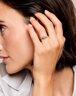 Ring mit Sky Blue Brillant 1,00 ct