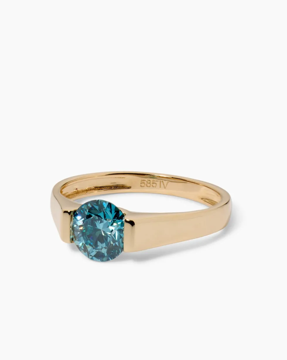 Ring mit Sky Blue Brillant 1,00 ct