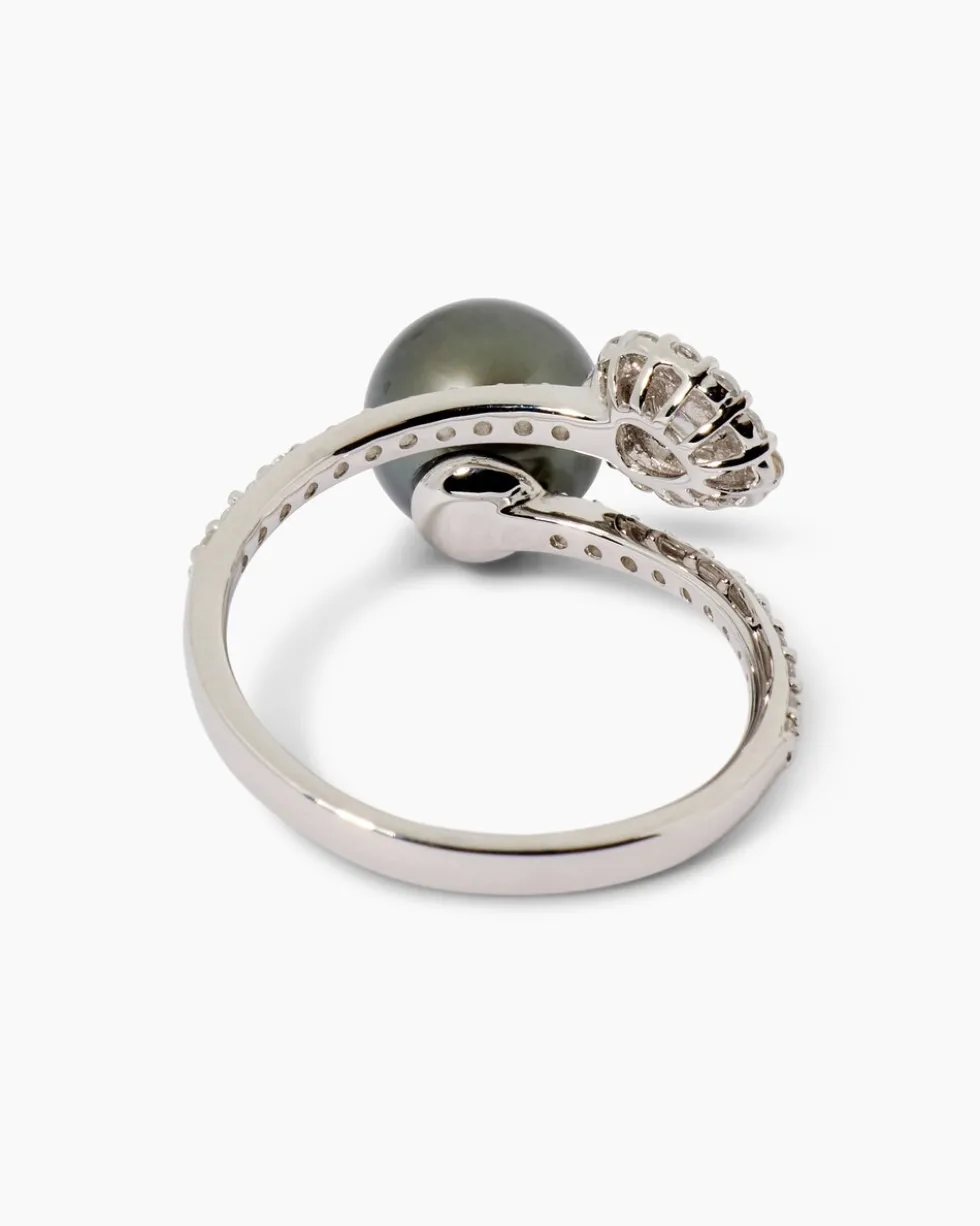 Ring mit Tahitiperle und Zirkonen