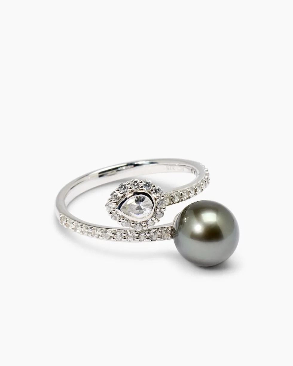 Ring mit Tahitiperle und Zirkonen