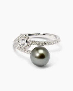 Ring mit Tahitiperle und Zirkonen