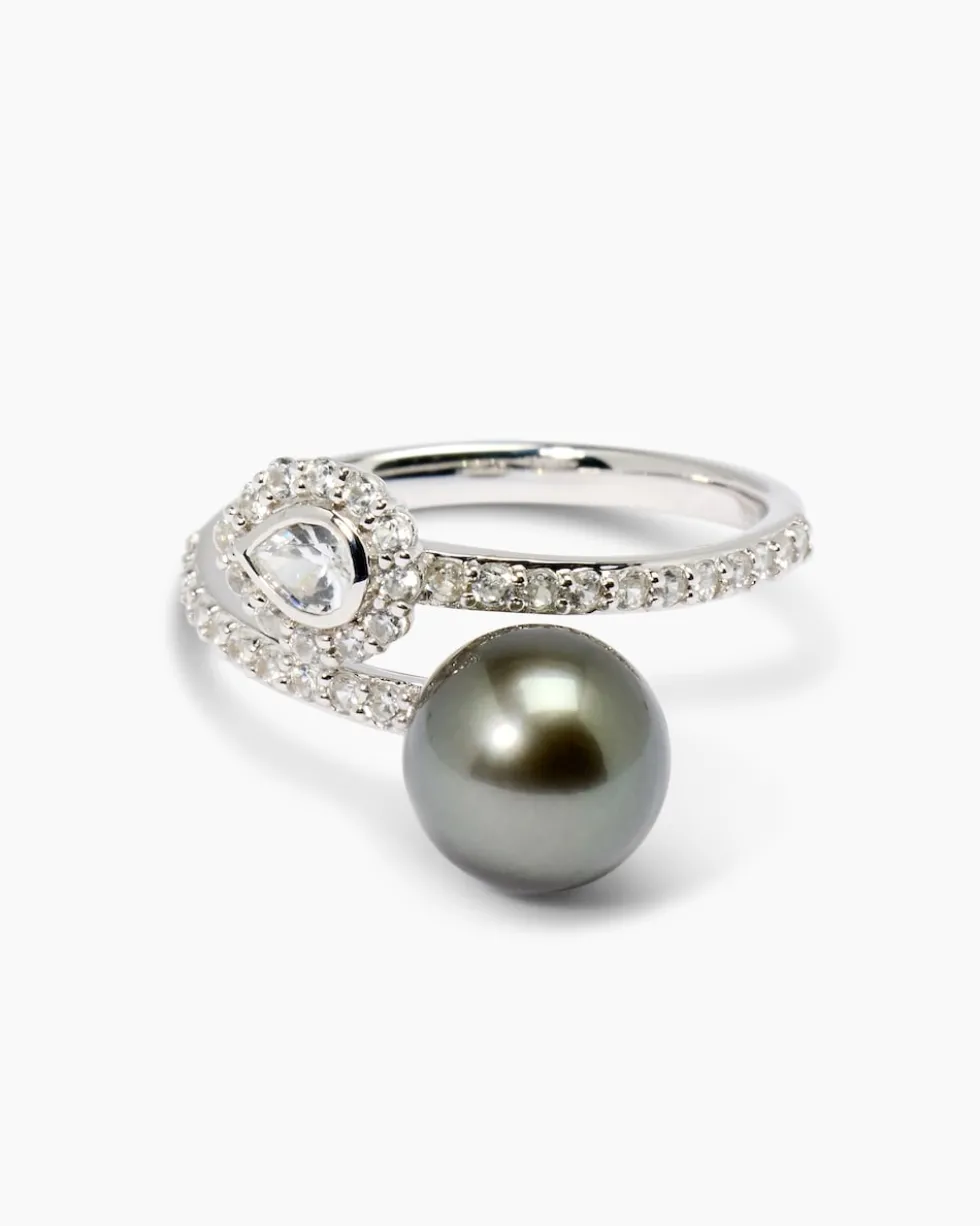 Ring mit Tahitiperle und Zirkonen