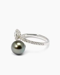 Ring mit Tahitiperle und Zirkonen