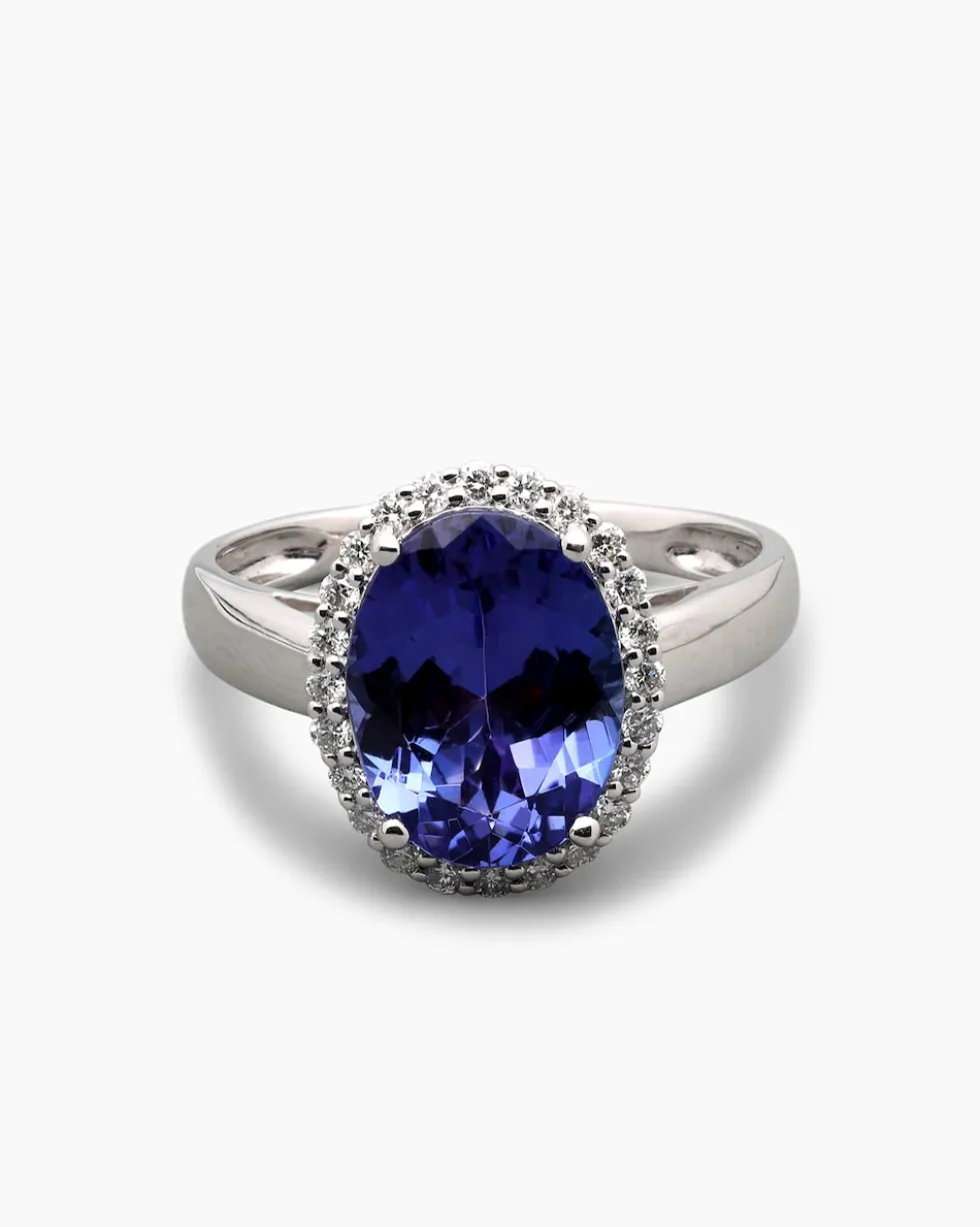 Ring mit Tansanit AAAAA und Brillanten