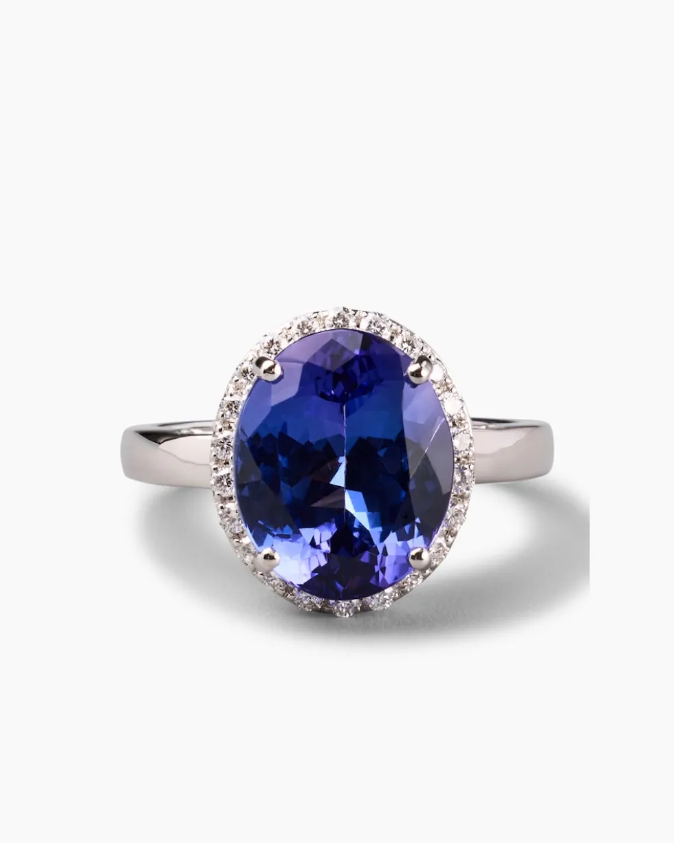 Ring mit Tansanit AAAAA und Brillanten