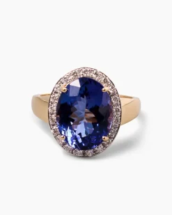 Ring mit Tansanit AAAAA und Brillanten