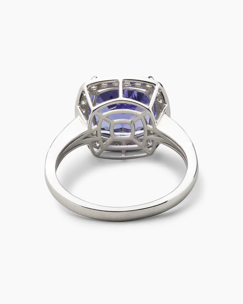 Ring mit Tansanit AAAAA und Brillanten