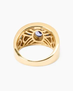 Ring mit Tansanit AAAA, Saphir & Zirkon