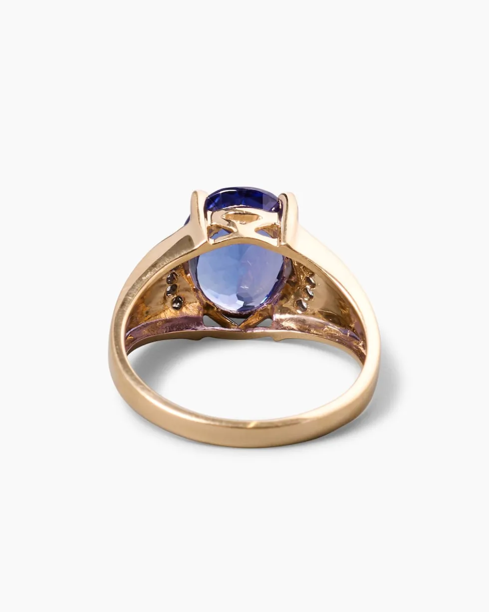 Ring mit Tansanit AAAA+ und Brillanten