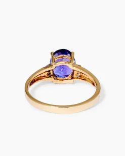 Ring mit Tansanit AAAA+ und Brillanten