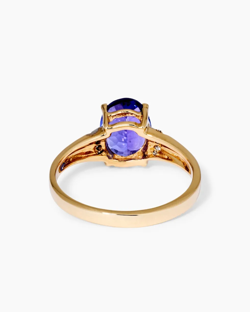 Ring mit Tansanit AAAA+ und Brillanten
