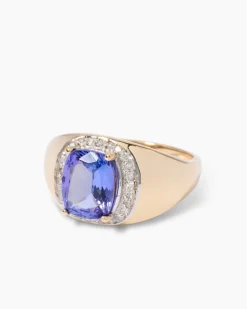 Ring mit Tansanit AAAA und Brillanten