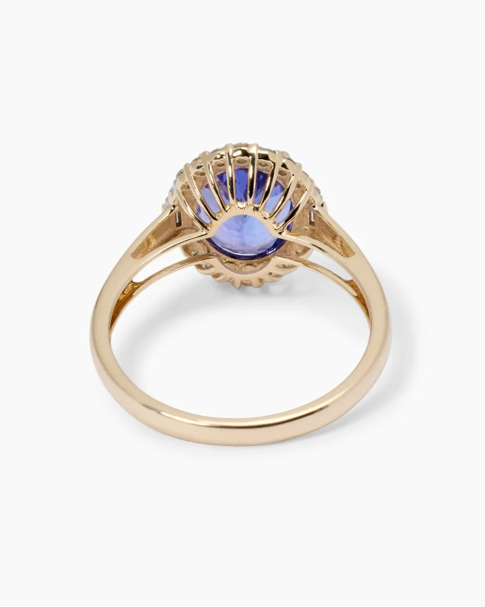 Ring mit Tansanit AAAA+ und Diamanten